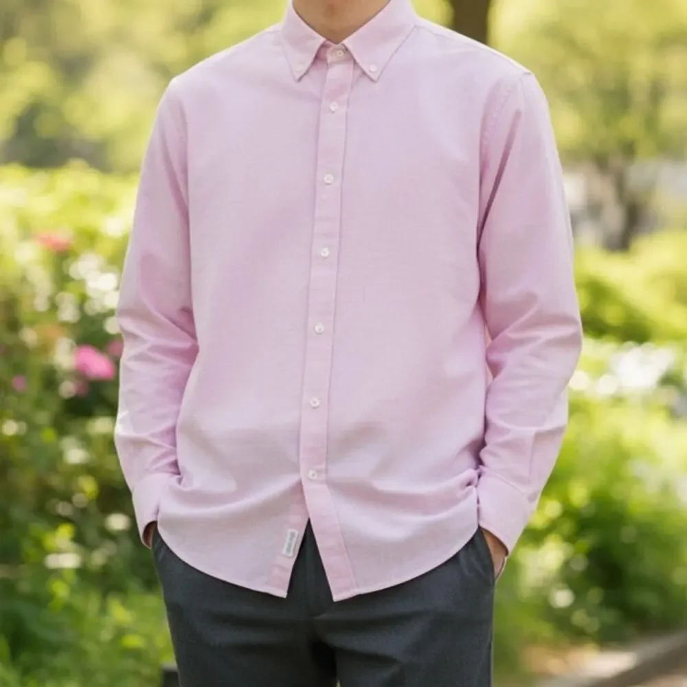 NWT J. Crew Men's Collared Button Down Relaxed Fit Long Sleeve Shirt Small Pink